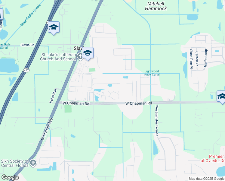 map of restaurants, bars, coffee shops, grocery stores, and more near 1303 Haven Drive in Oviedo