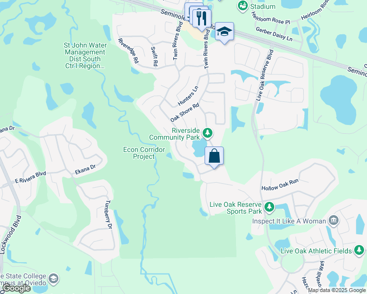 map of restaurants, bars, coffee shops, grocery stores, and more near 1954 Magies Ct in Oviedo