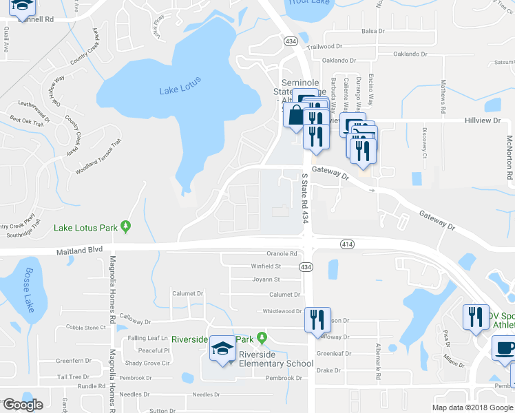 map of restaurants, bars, coffee shops, grocery stores, and more near 837 Grand Regency Pointe in Altamonte Springs