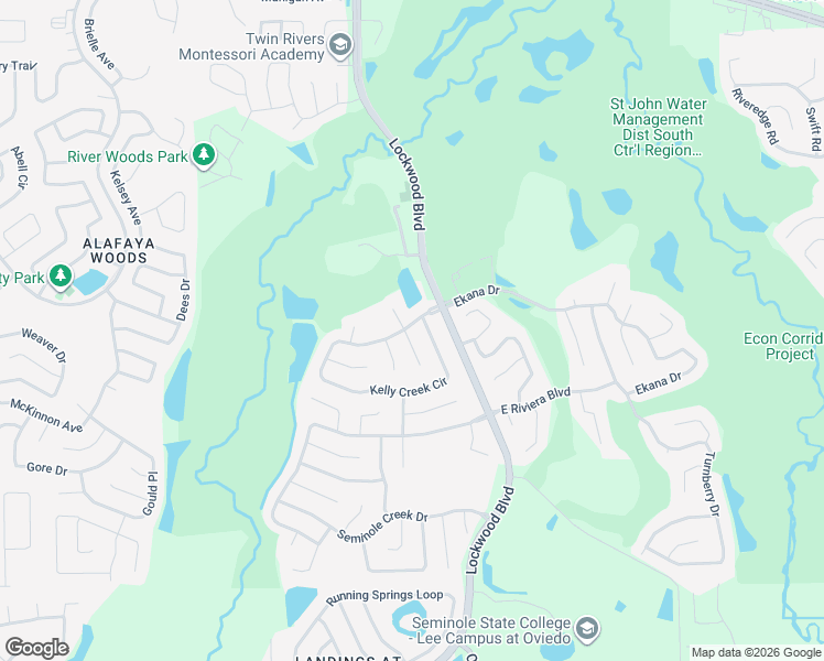 map of restaurants, bars, coffee shops, grocery stores, and more near 1003 South Magee Creek Court in Oviedo