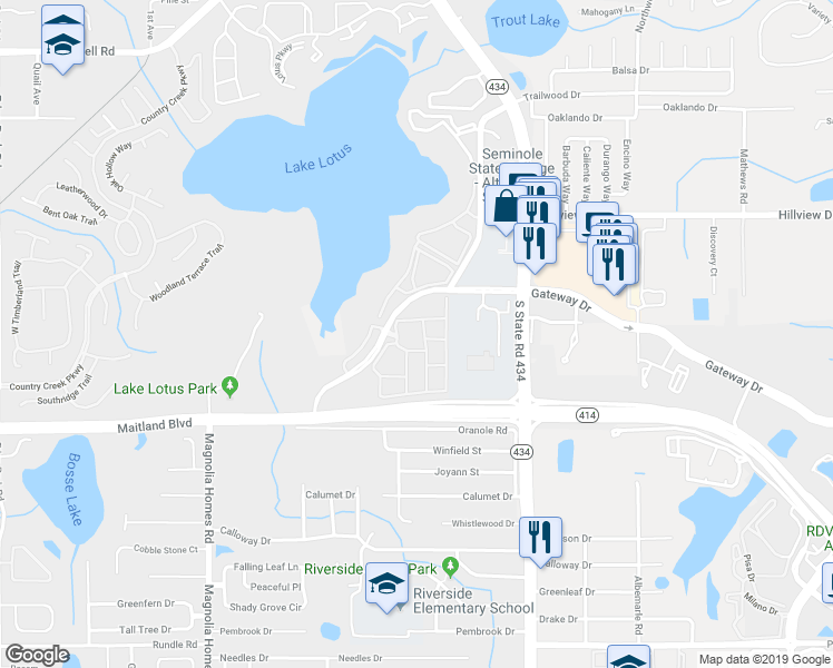map of restaurants, bars, coffee shops, grocery stores, and more near 825 Grand Regency Pointe in Altamonte Springs