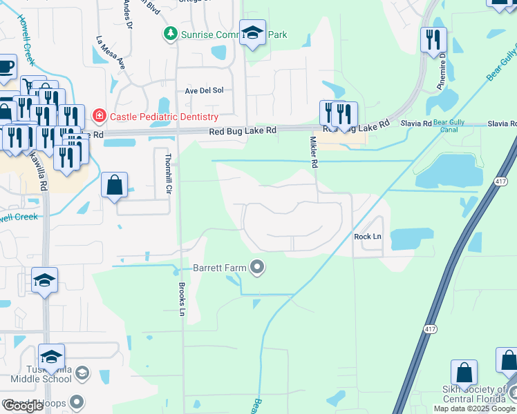 map of restaurants, bars, coffee shops, grocery stores, and more near 7390 Winding Lake Circle in Oviedo