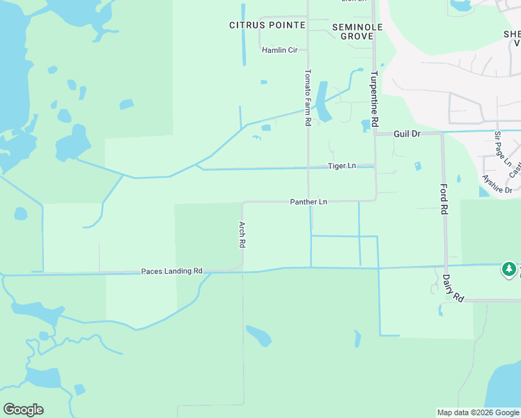 map of restaurants, bars, coffee shops, grocery stores, and more near 5025 Panther Lane in Mims