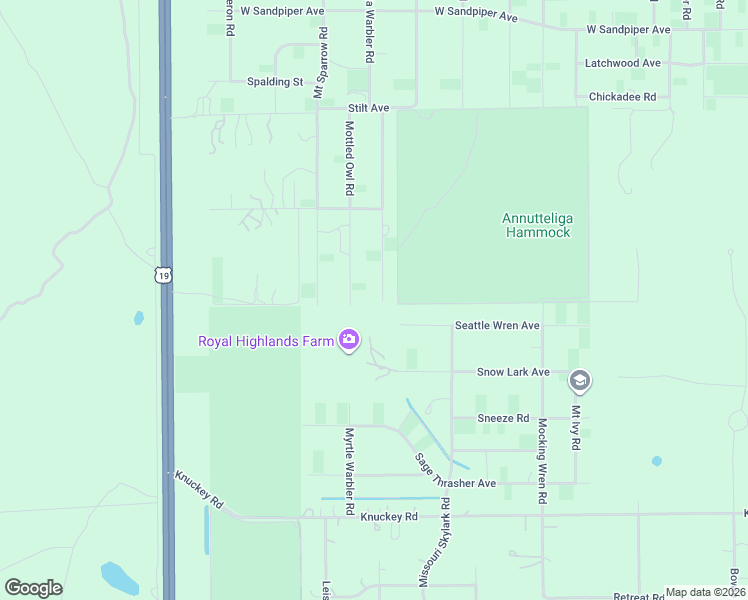 map of restaurants, bars, coffee shops, grocery stores, and more near 15207 Myland Road in Brooksville