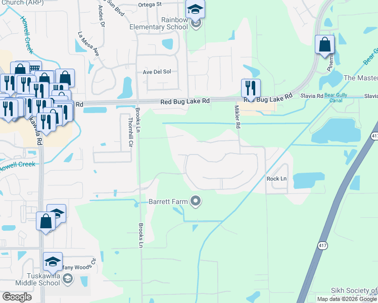 map of restaurants, bars, coffee shops, grocery stores, and more near 7390 Winding Lake Circle in Oviedo