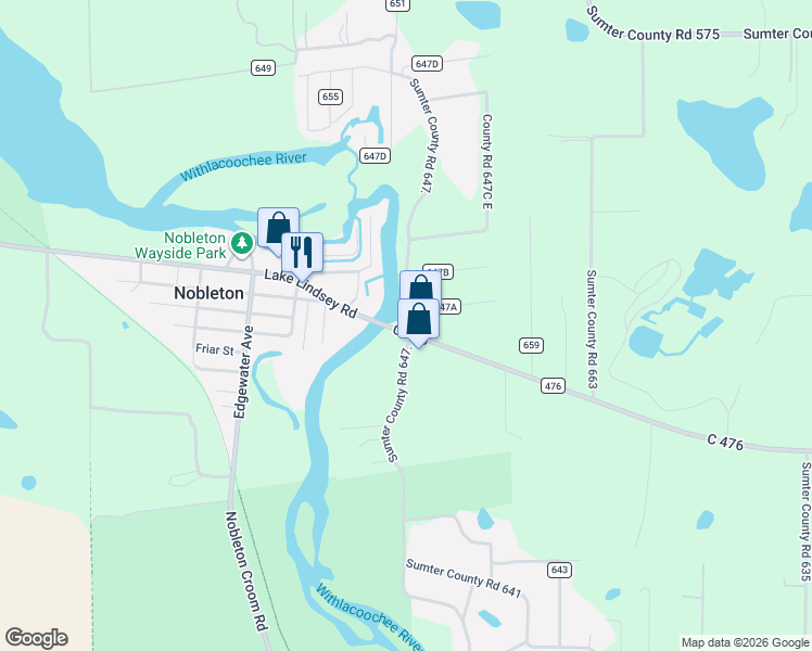 map of restaurants, bars, coffee shops, grocery stores, and more near 9301 West C 476 in Bushnell