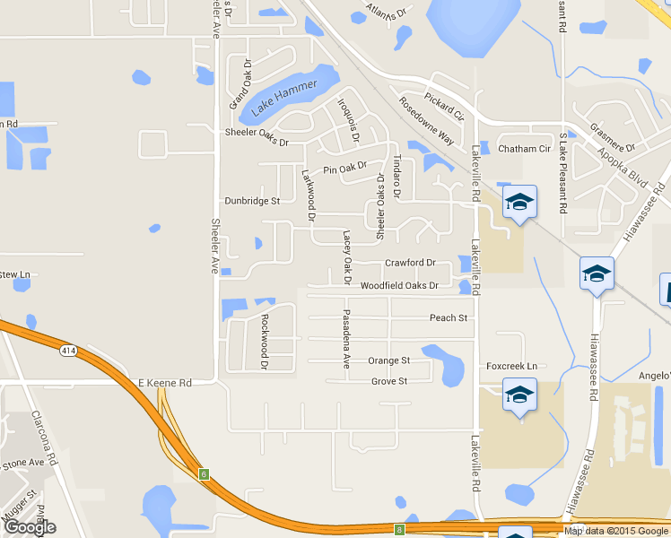 map of restaurants, bars, coffee shops, grocery stores, and more near 1230 Cherrybark Road in Apopka