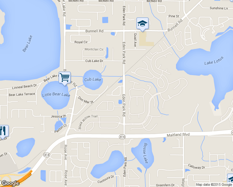 map of restaurants, bars, coffee shops, grocery stores, and more near 1305 Hampshire Place Circle in Altamonte Springs