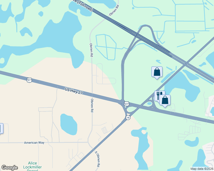 map of restaurants, bars, coffee shops, grocery stores, and more near 20412-20526 State Highway 25 in Groveland