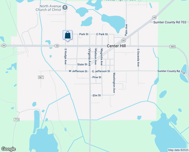 map of restaurants, bars, coffee shops, grocery stores, and more near 244 Madison Avenue in Center Hill