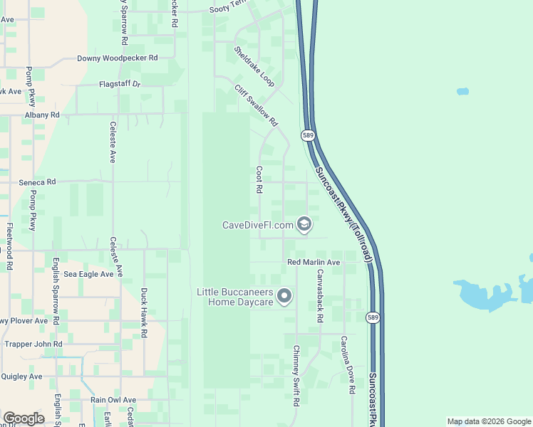 map of restaurants, bars, coffee shops, grocery stores, and more near 15252 Coot Road in Weeki Wachee