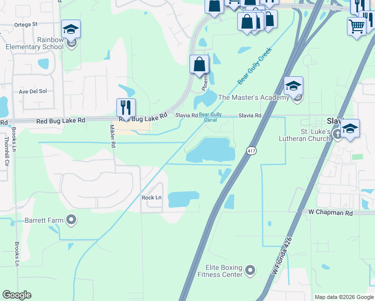 map of restaurants, bars, coffee shops, grocery stores, and more near 1999 Summer Club Drive in Oviedo