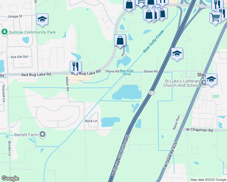 map of restaurants, bars, coffee shops, grocery stores, and more near 1999 Summer Club Drive in Oviedo
