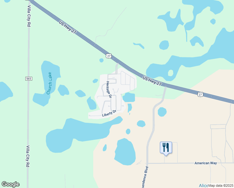 map of restaurants, bars, coffee shops, grocery stores, and more near 6020 Peaceful Cove in Groveland