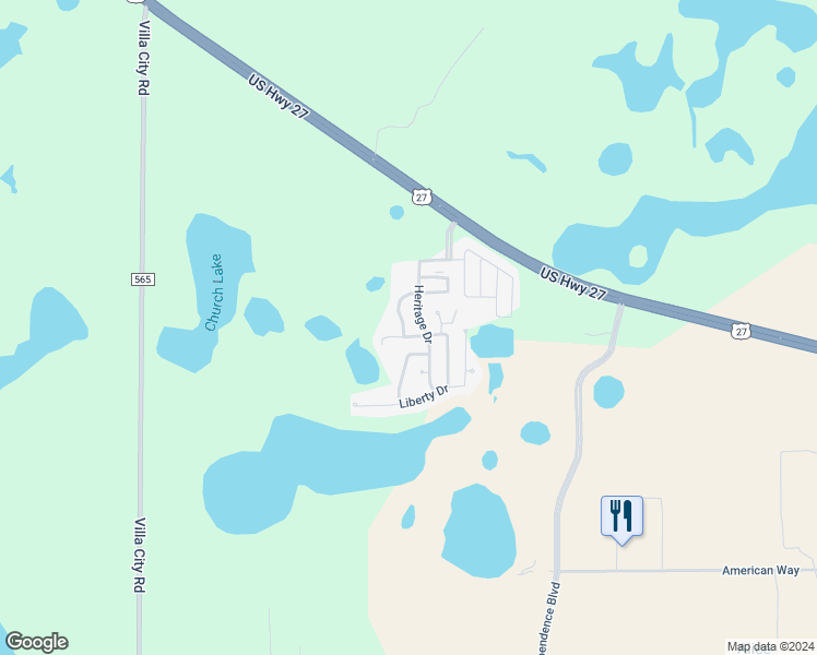 map of restaurants, bars, coffee shops, grocery stores, and more near 6009 Unity Pass in Groveland