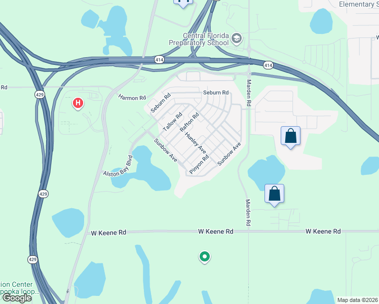 map of restaurants, bars, coffee shops, grocery stores, and more near 901 Seburn Road in Apopka