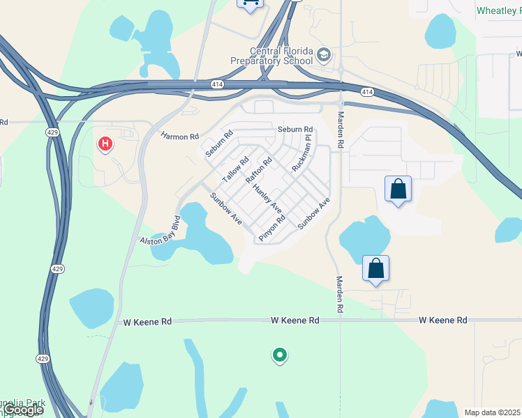 map of restaurants, bars, coffee shops, grocery stores, and more near 924 Seburn Road in Apopka