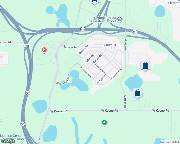 map of restaurants, bars, coffee shops, grocery stores, and more near 2063 Rafton Road in Apopka