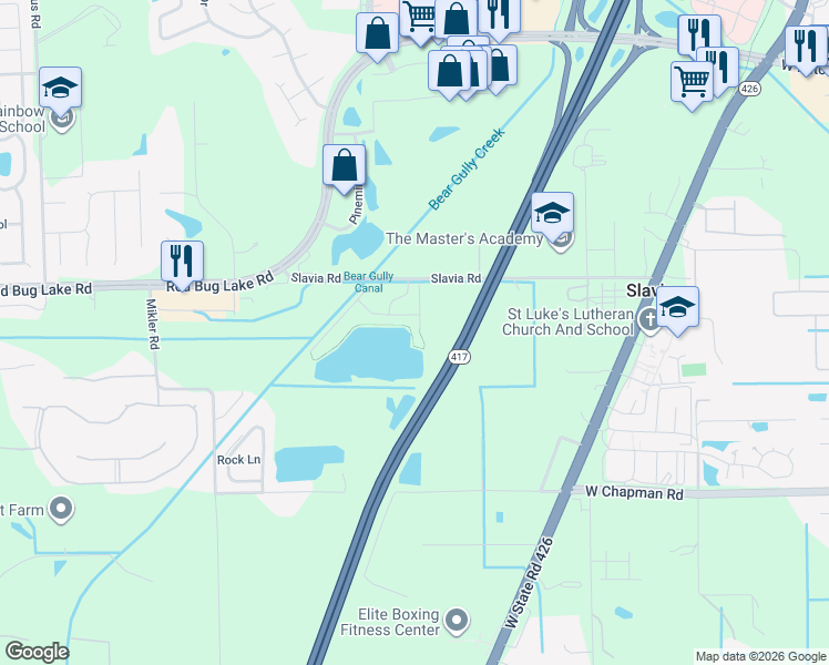 map of restaurants, bars, coffee shops, grocery stores, and more near 1920 Summer Club Drive in Oviedo