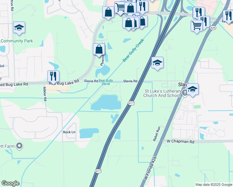 map of restaurants, bars, coffee shops, grocery stores, and more near 1920 Summer Club Drive in Oviedo