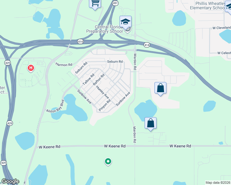 map of restaurants, bars, coffee shops, grocery stores, and more near 1012 Alston Bay Boulevard in Apopka