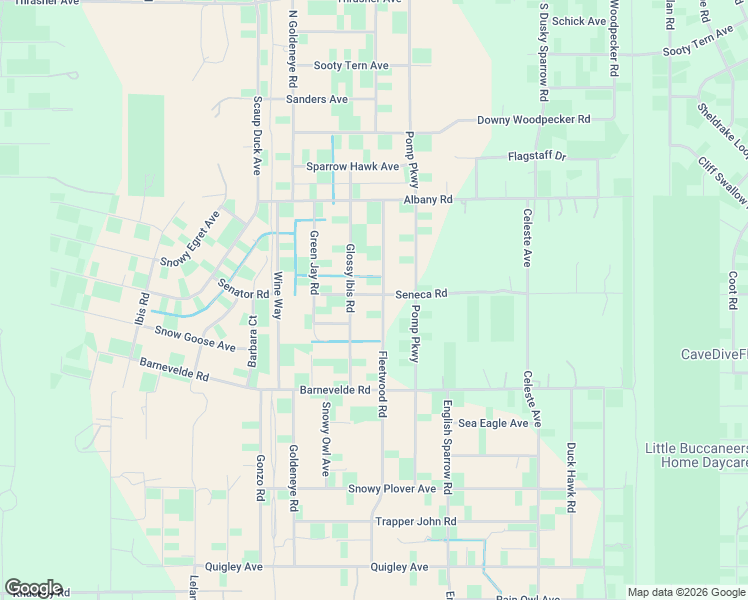 map of restaurants, bars, coffee shops, grocery stores, and more near 15315 Fleetwood Road in Brooksville