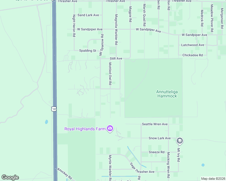 map of restaurants, bars, coffee shops, grocery stores, and more near 15329 Myland Road in Brooksville