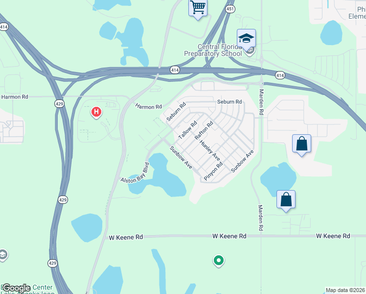 map of restaurants, bars, coffee shops, grocery stores, and more near 2063 Rafton Road in Apopka