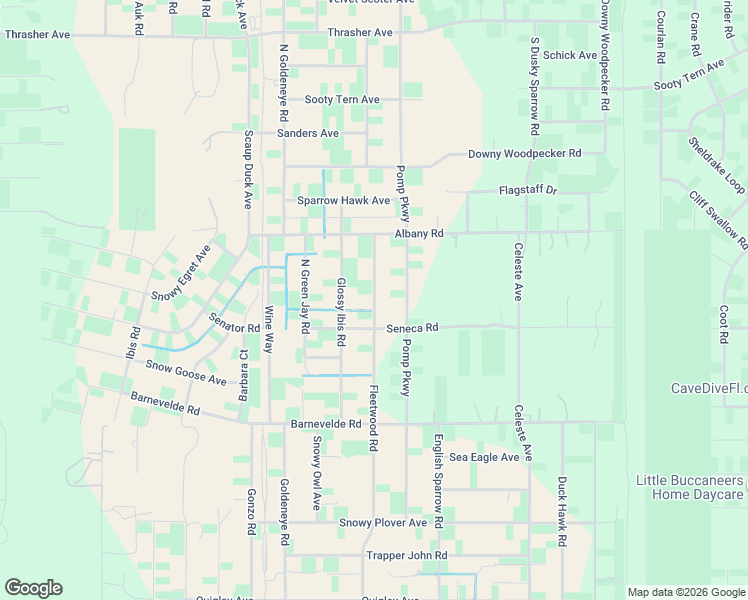 map of restaurants, bars, coffee shops, grocery stores, and more near 15381 Fleetwood Road in Brooksville