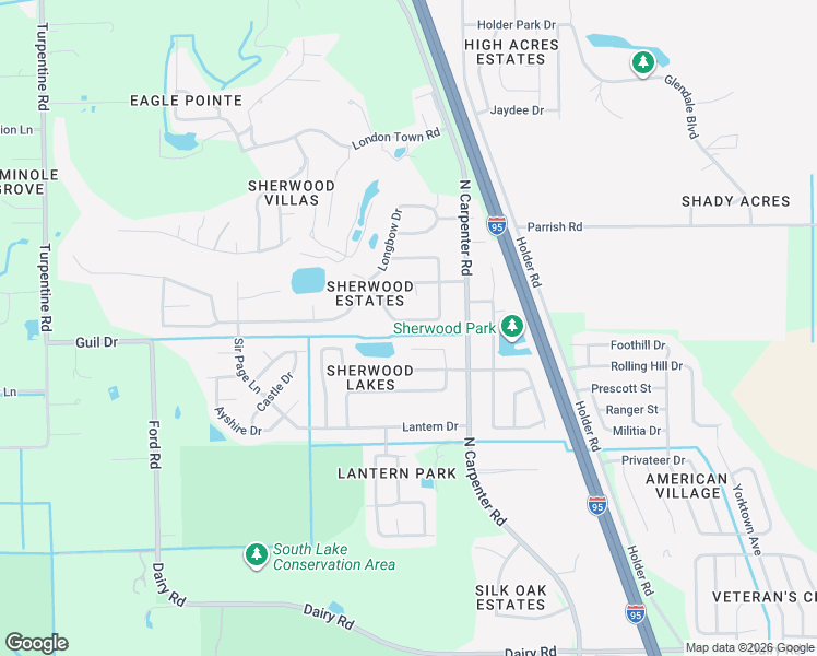 map of restaurants, bars, coffee shops, grocery stores, and more near 4313 Flintshire Way in Titusville