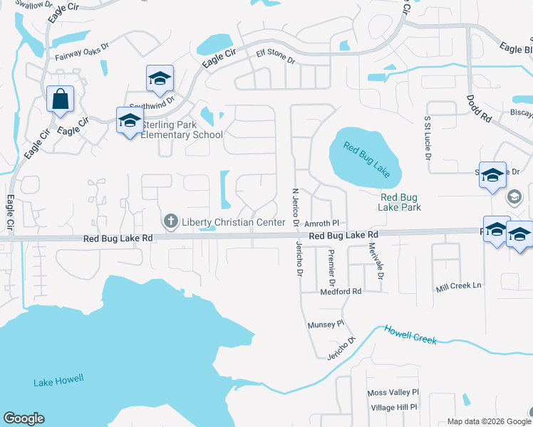 map of restaurants, bars, coffee shops, grocery stores, and more near 1618 Fiddlewood Court in Casselberry