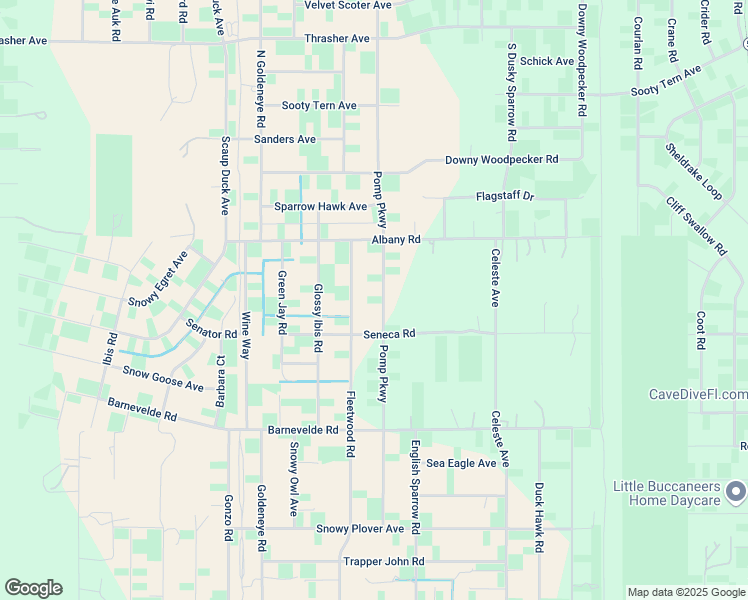 map of restaurants, bars, coffee shops, grocery stores, and more near 15373 Pomp Parkway in Brooksville
