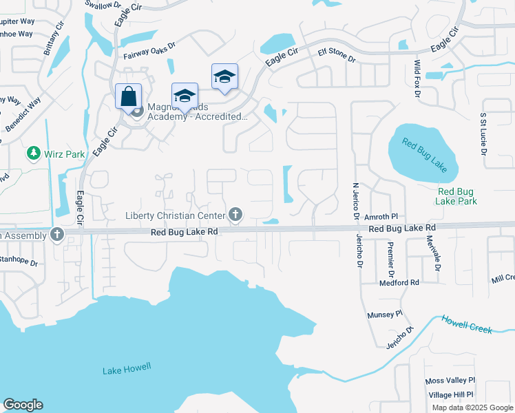 map of restaurants, bars, coffee shops, grocery stores, and more near 1615 Gatsby Court in Casselberry