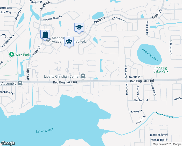 map of restaurants, bars, coffee shops, grocery stores, and more near 1615 Gatsby Court in Casselberry
