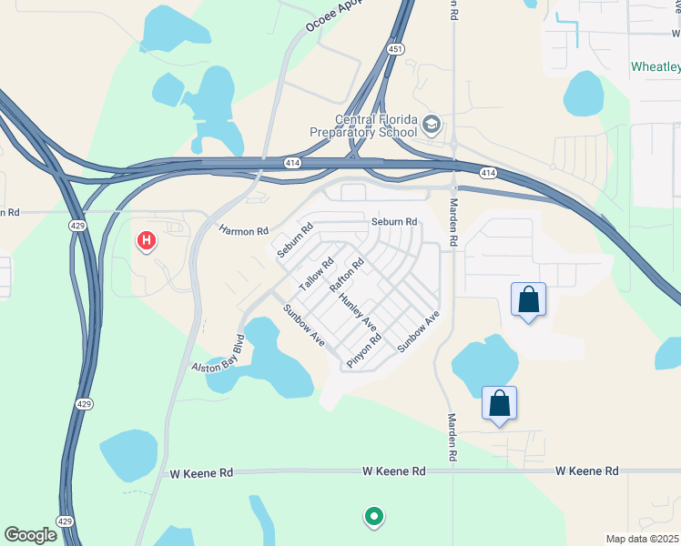 map of restaurants, bars, coffee shops, grocery stores, and more near 1983 Rafton Road in Apopka