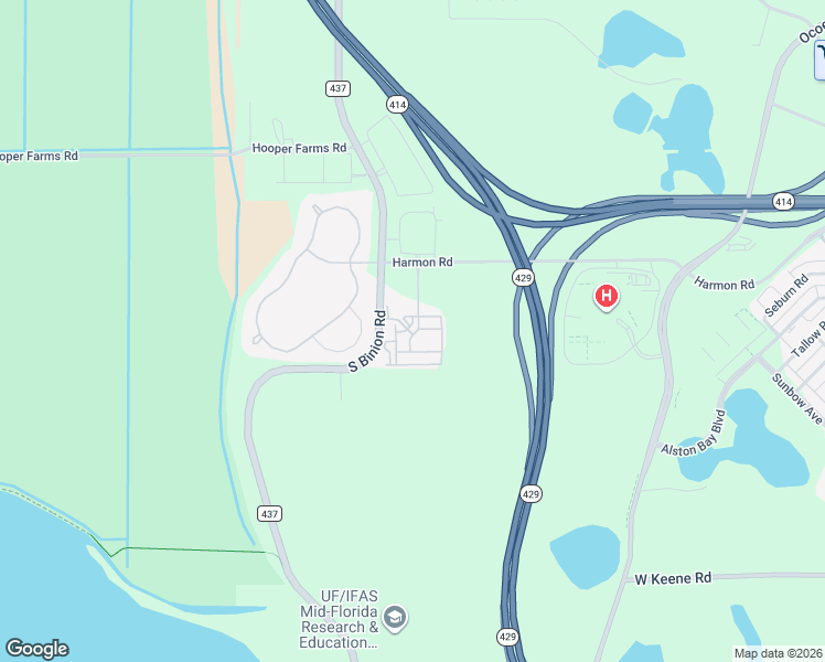 map of restaurants, bars, coffee shops, grocery stores, and more near 2209 South Binion Road in Apopka