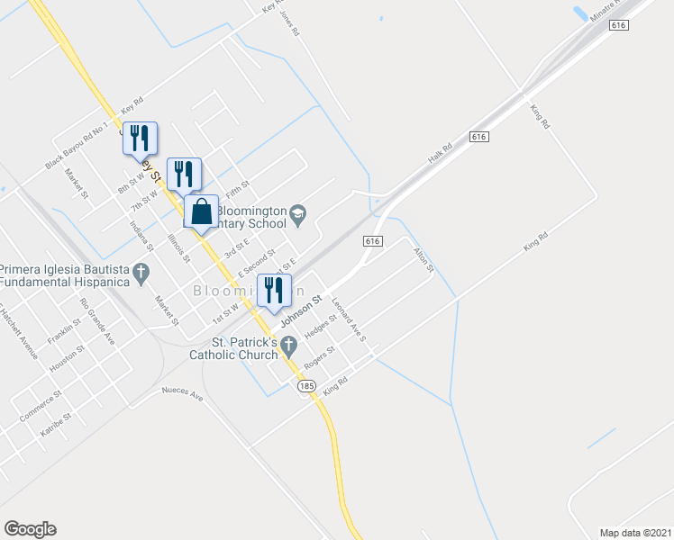 map of restaurants, bars, coffee shops, grocery stores, and more near 256 Fm in Victoria