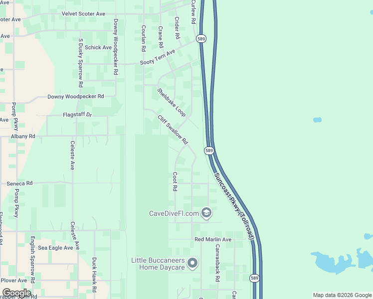 map of restaurants, bars, coffee shops, grocery stores, and more near 15414 Coot Road in Brooksville