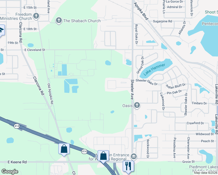 map of restaurants, bars, coffee shops, grocery stores, and more near 1848 Alambra Circle in Apopka