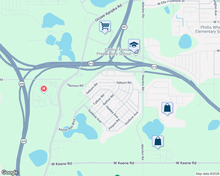 map of restaurants, bars, coffee shops, grocery stores, and more near 1239 Alston Bay Boulevard in Apopka