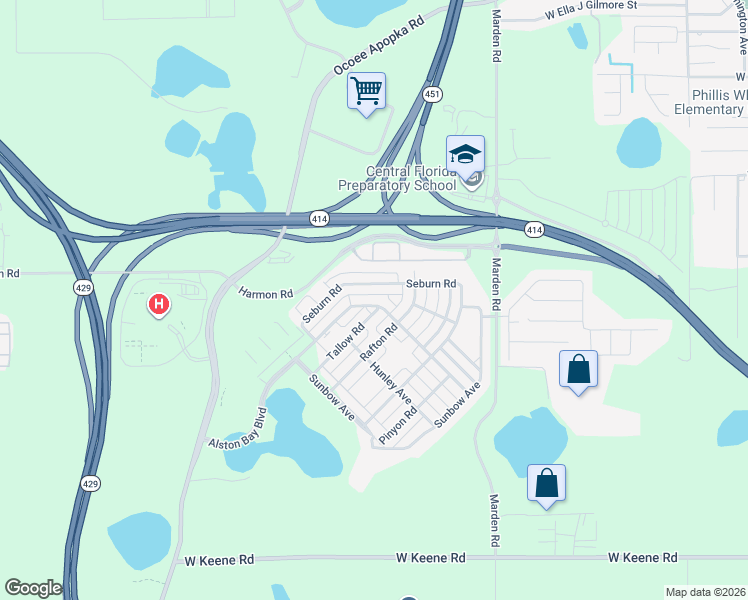 map of restaurants, bars, coffee shops, grocery stores, and more near 1239 Alston Bay Boulevard in Apopka