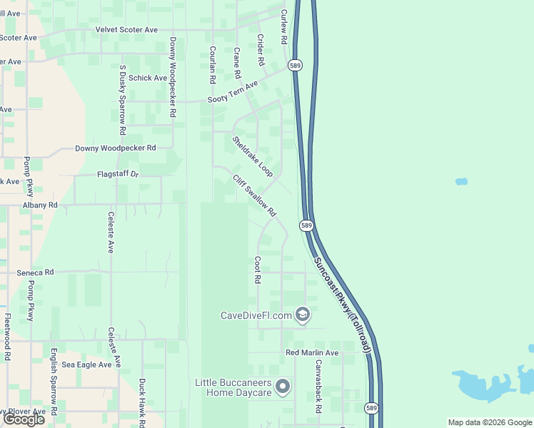 map of restaurants, bars, coffee shops, grocery stores, and more near 15414 Coot Road in Brooksville