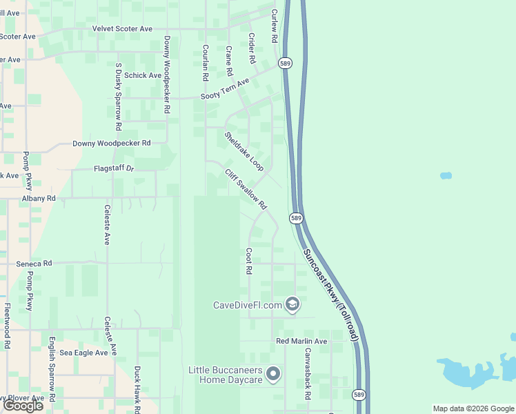 map of restaurants, bars, coffee shops, grocery stores, and more near 15417 Coot Road in Brooksville