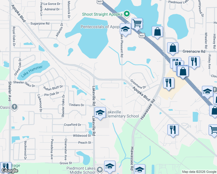 map of restaurants, bars, coffee shops, grocery stores, and more near 1708 Chatham Circle in Apopka