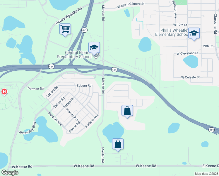 map of restaurants, bars, coffee shops, grocery stores, and more near 1057 Grand Hilltop Drive in Apopka