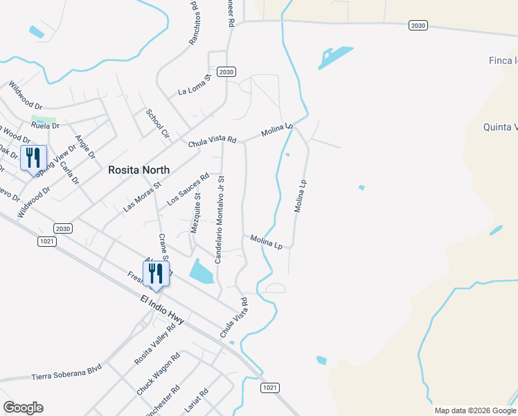 map of restaurants, bars, coffee shops, grocery stores, and more near 584 Chula Vista Road in Eagle Pass