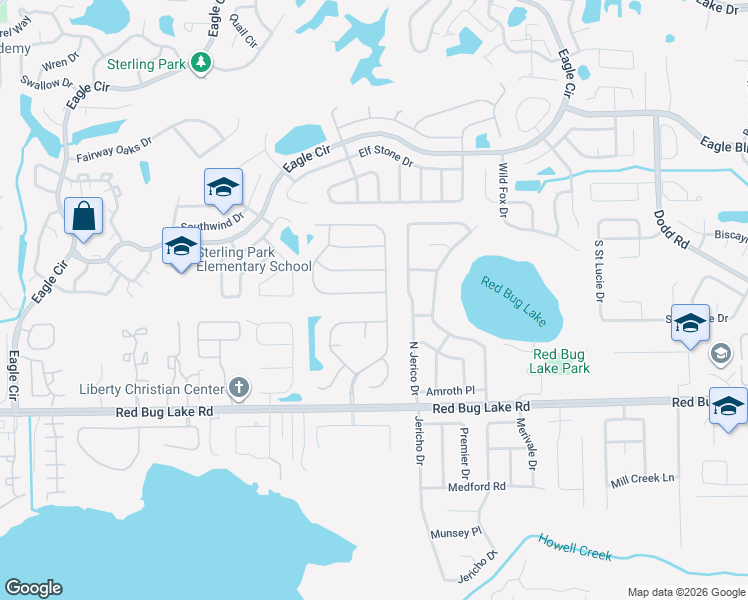 map of restaurants, bars, coffee shops, grocery stores, and more near 1759 Laurel Brook Loop in Casselberry