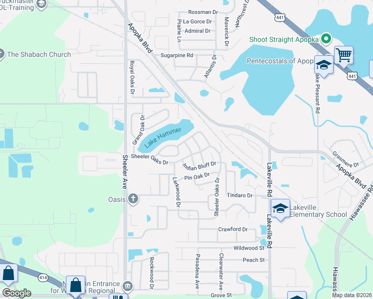 map of restaurants, bars, coffee shops, grocery stores, and more near 1769 Summit Chase Avenue in Apopka
