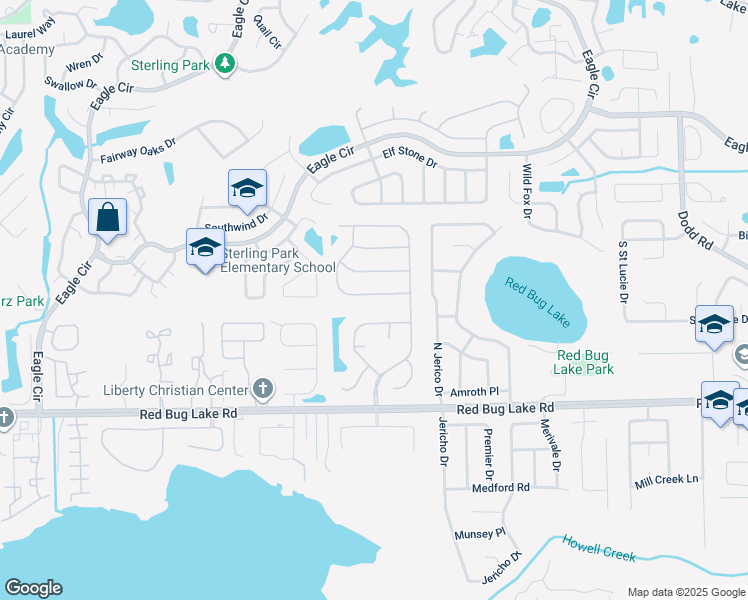 map of restaurants, bars, coffee shops, grocery stores, and more near 1783 Laurel Brook Loop in Casselberry