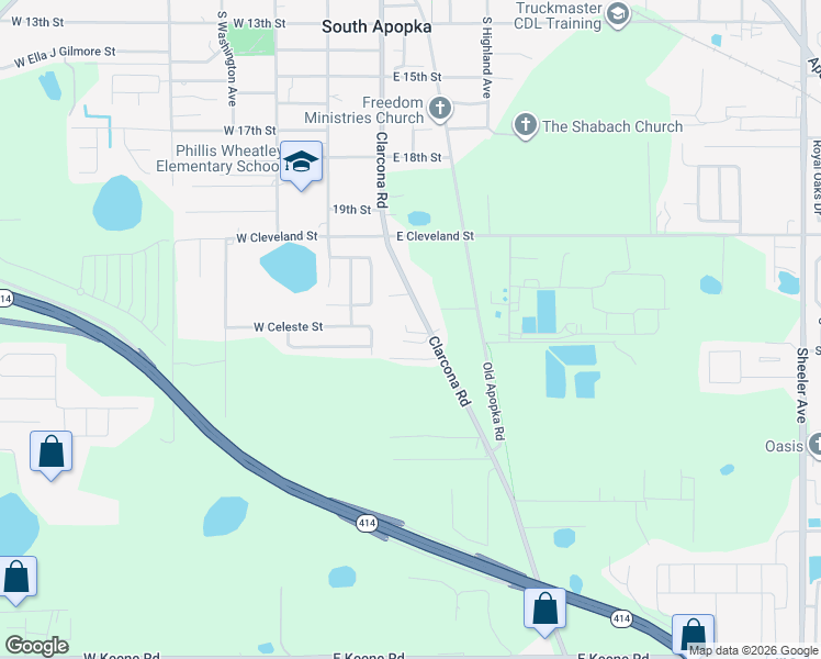 map of restaurants, bars, coffee shops, grocery stores, and more near 1748 Clarcona Rd in Apopka